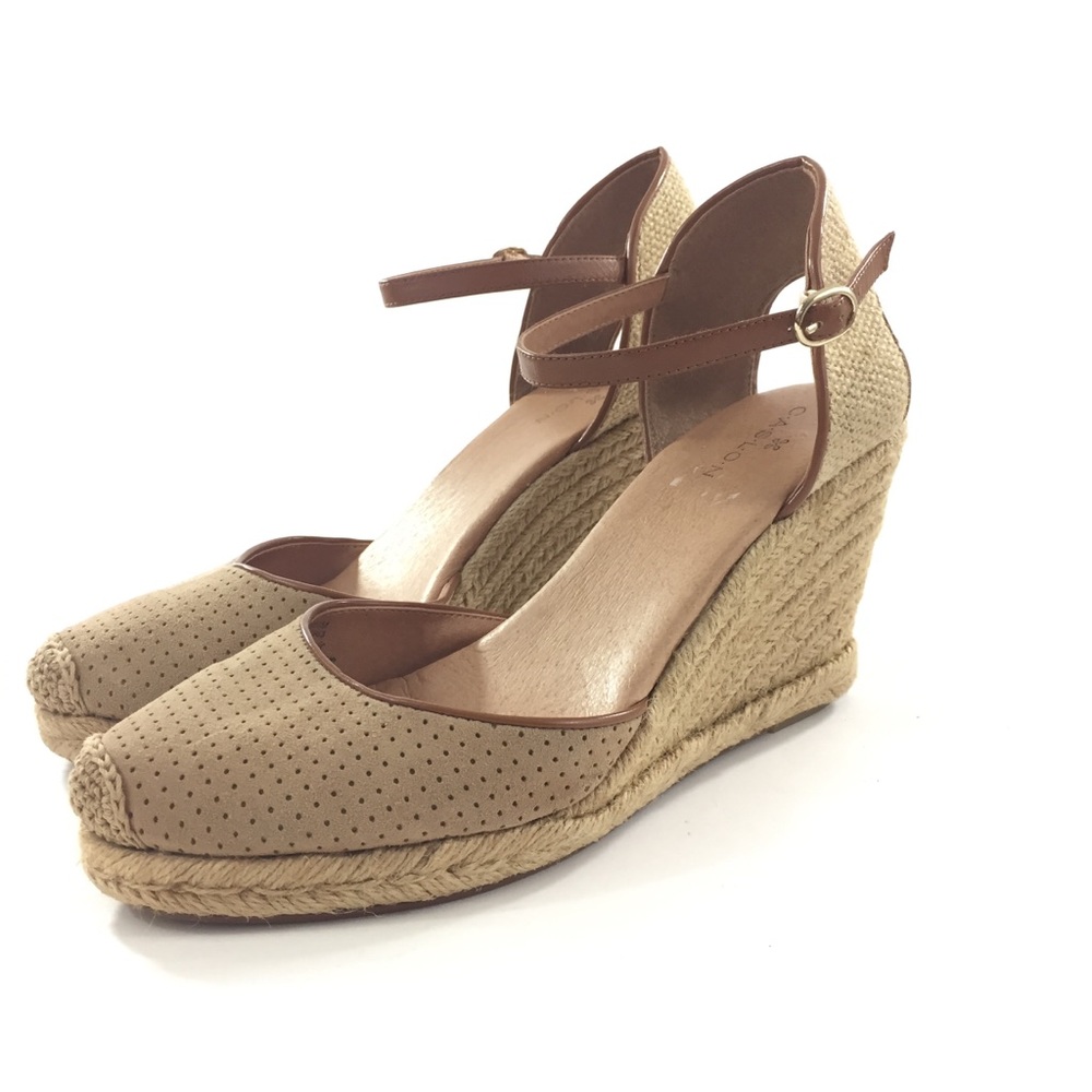 Caslon 9.5 Tan Beige Jute Wedge Espadrille Sandals